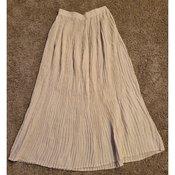 Talbots Pleated Midi Skirt, Linen Blend, Size S - Picture 5 of 5